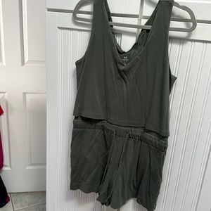 Halston studio olive green Romper